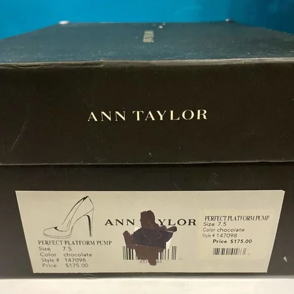 Ann Taylor Round Toe Platform Pump Brown Crocodile - Picture 8 of 8